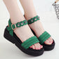 Summer Bright Diamond Flat Sandals Casual Women's Sandals Platform Non-slip Wedge Sandals Flat Student Women's Shoes