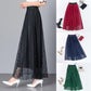 Large Size All-match A-line Long Skirt Women's Spring and Autumn Lace Elastic High Waist Mid-length Skirt