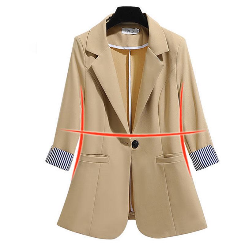 Women's Suit Jacket Slim Fit Drape Thin Sleeves Suit Jacket Elegant Design Ladies Work Wear Temperament Thin Casual Jacket