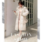 Mid-length Disposable Bright Face Stand-up Collar Hooded Women's Cotton-padded Coat Knee-length Cotton-padded Coat Thick Loose Bread Warm Jacket