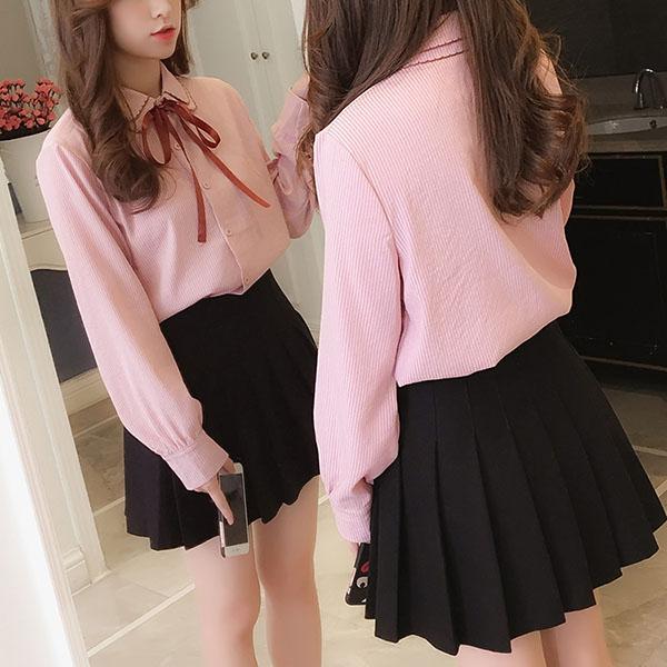 Spring and Autumn Long Sleeve Lapel Base Shirt Button Cardigan Workplace Shirt