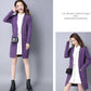 Spring and Autumn Loose Knitted Sweater Cardigan Mid-length Loose Top Pure Color Simple Women's Jacket