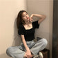 Ice Silk Short-sleeved T-shirt Female Student Summer Dress Large Size Loose Knitting Thin French Top Casual Fashion