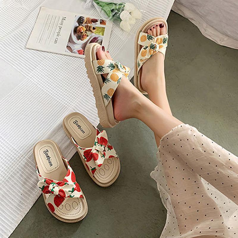 Women Open Toe Sandals and Slippers Women's Summer  Thick-soled Beach Shoes Seaside