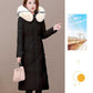 Cotton-padded Clothes Women's Mid-length Winter Clothes Korean Style Loose Fashion Women's Fur Collar Down Padded Coat
