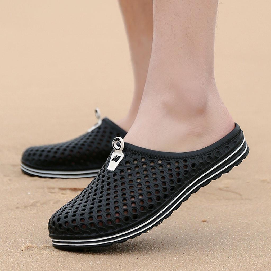 Mens Womens Flats Shoes Beach Sandals Hollow Out Casual Breathable Slippers