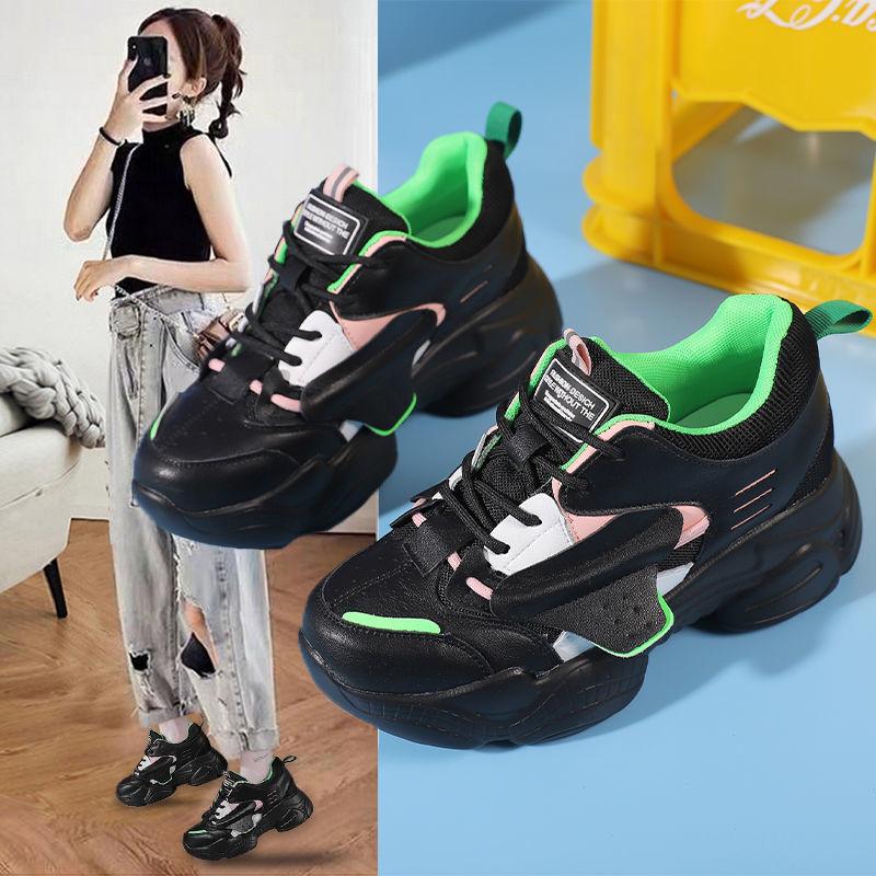 Small Taller Sports Shoes Spring Net Red Women's Shoes Breathable Platform Sneakers