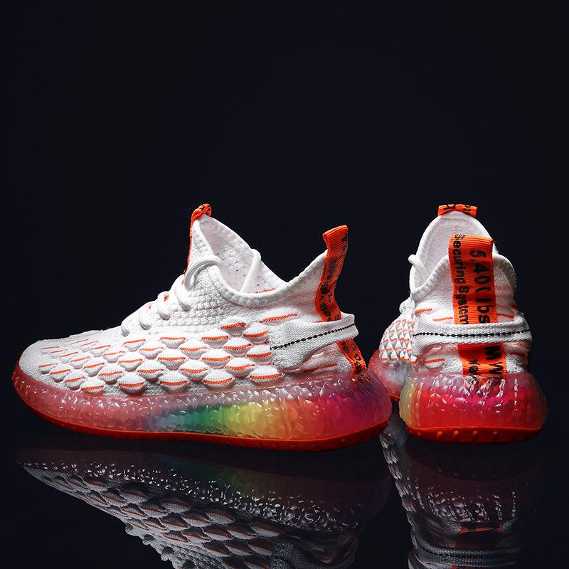 Male Angel Reflective Flying Knit Shoes Men Breathable Casual Sneakers Men Color matching mesh