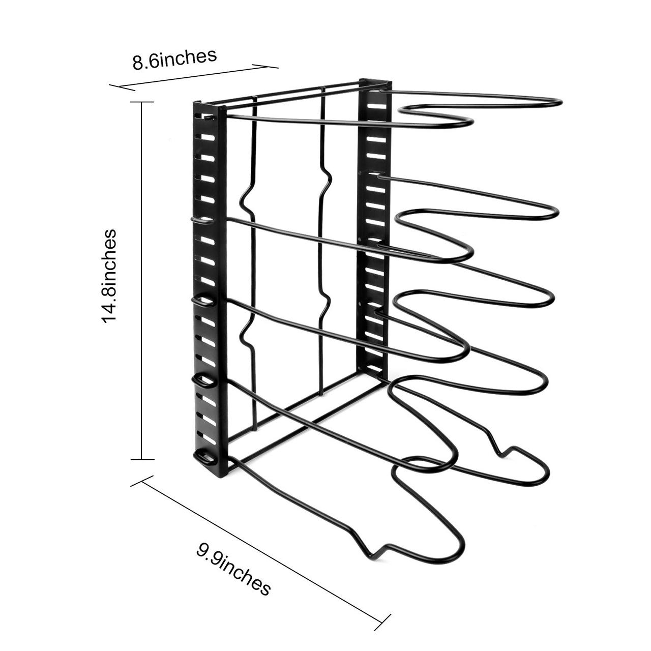 Pan Cutting Board Holder Dishes Rack Stand 5-Layer Organizer Rack