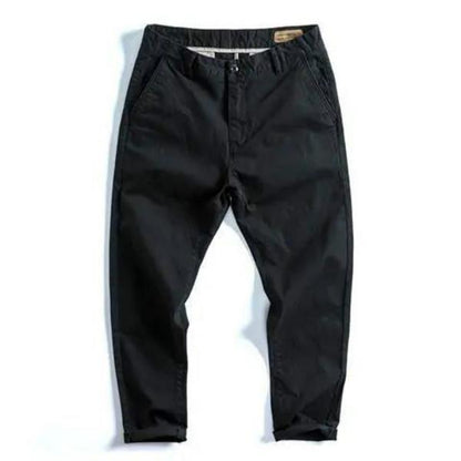Autumn Men's Loose Straight Casual Pants Natural Washed Fishbone Micro-elastic Overalls Men's Pants