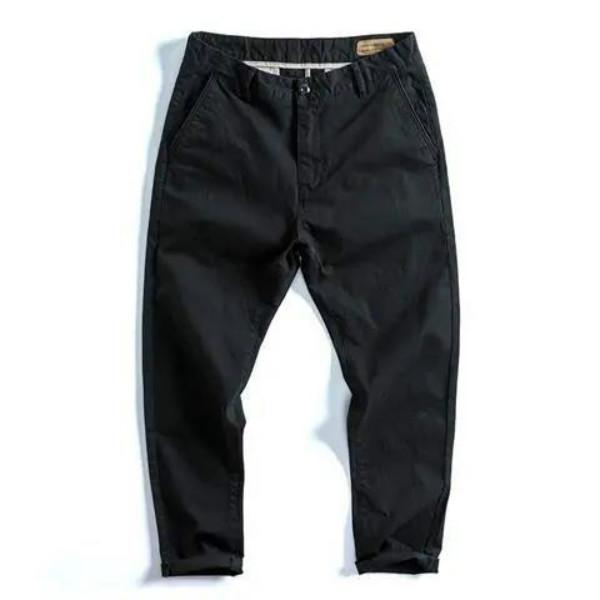 Autumn Men's Loose Straight Casual Pants Natural Washed Fishbone Micro-elastic Overalls Men's Pants