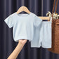 Summer Newborn Baby Children's Clothing Ice Silk Short-sleeved Two-piece Suit Men and Women Baby Short-sleeved Shorts T-shirt Home Service