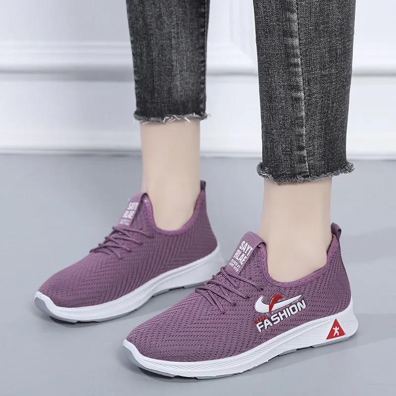 Autumn and Winter Cloth Shoes Women's Walking Shoes Soft Bottom Non-slip Mother Sports Shoes