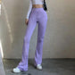 Women's Basic Solid Color Tight-fitting Pit Strip Casual Pants Micro-la High-waisted Leg-length Sports Trousers Fitness Fitness Jogging Pants