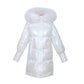 Bright Color Bright Cotton Coat Women 2 Color-changing Cotton Coat Thick Stand-up Collar Mid-length Coat