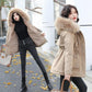 Parker Overcome Short Waist Thinner Hooded Big Fur Collar Cotton-padded Jacket Plus Velvet Padded Winter Padded Jacket