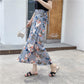 Women Boho Long Skirt Summer Beach Ladies Casual Skirts Floral Chiffon Tutu Skirt One-piece Skirt