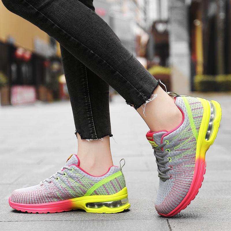 Women Walking Shoes Running Mesh Shoes Fashion Platform Slip-On Sneaker Air Cushion Gym Modern Dance Shoes