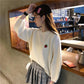 Winter Women Candy-colored Warm Pullover Sweater Girl Round Neck Loose Bottoming Shirt Top