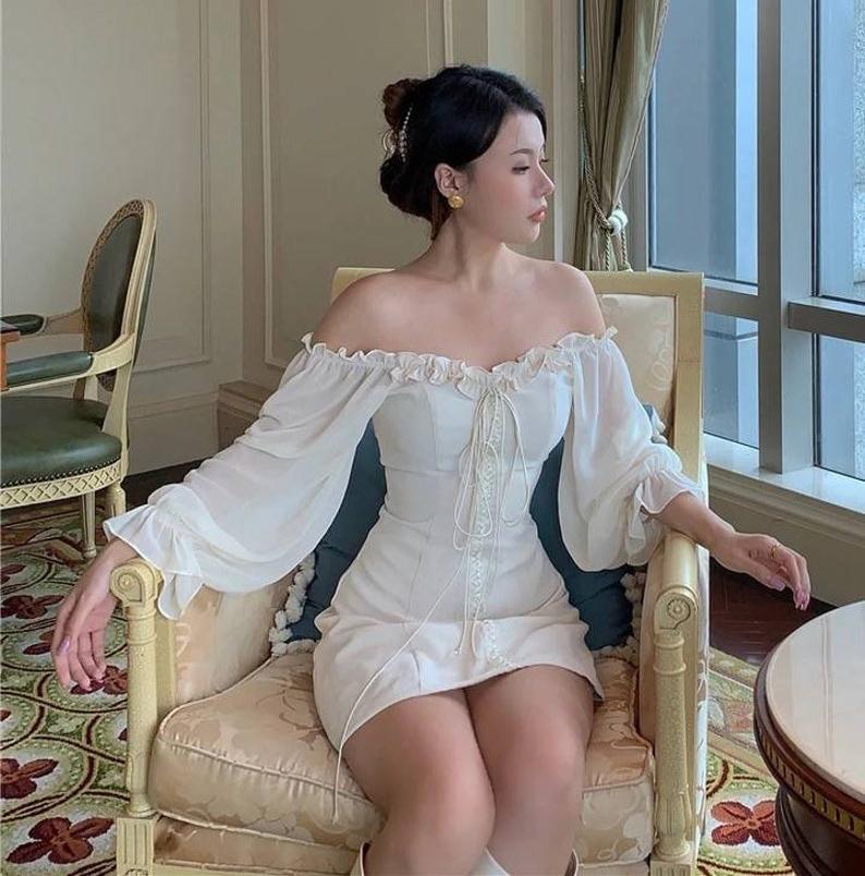 Spring and Autumn European and American Style Ladies Dress Palace Retro Slim Slim Dress Long Sleeve Temperament Skirt