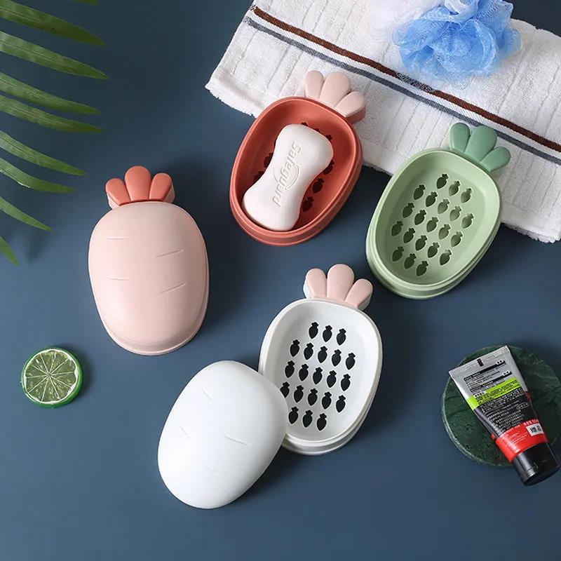 Cartoon Style Drain Soap Box Soap Box Shelf Housing Bathroom Toilet Soap Storage Box Travel Easy To Carry