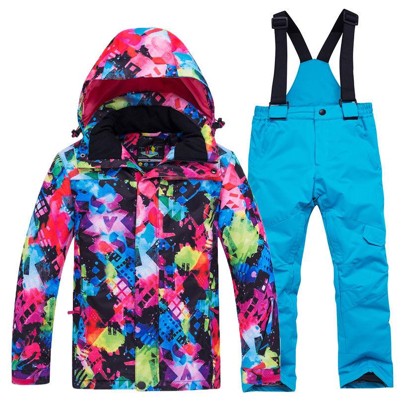 Children's Ski Clothing Suit Outdoor Windproof and Waterproof Two-piece Sportswear Windproof Wear-resistant Tooling Snowboard Suit