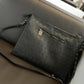 Business briefcase men black rivet anti-theft shoulder Crossbody bags mobile phone package ipad bag