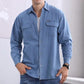 Denim Loose Jacket Long Sleeve Shirt Men's Pocket Jeans Outerwear Casual Spring Summer Cardigan Jacket High Quality Lapel Denim Shirt