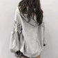 Women Sweatshirt Lantern Sleeve Patchwork Fashion Streetwear Hip Hop Hoodies Autumn Winter Zipper Jackets Oversized Tracksuit Women Sport Shirt