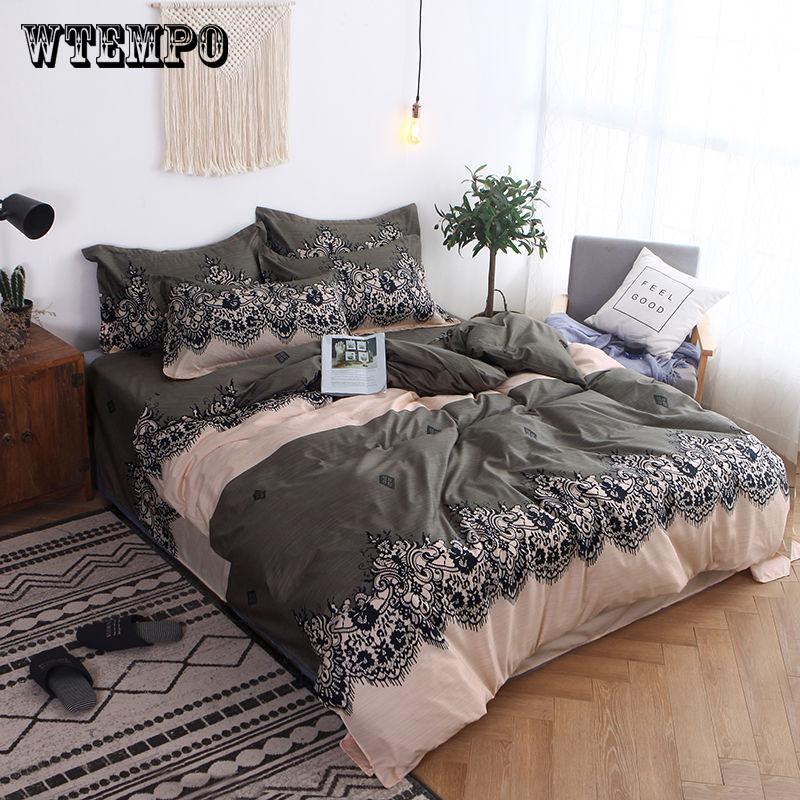 Home Textile Bedding 4pcs Set of Skin-friendly Bed Linen Quilt Cute Animal Bedclothes