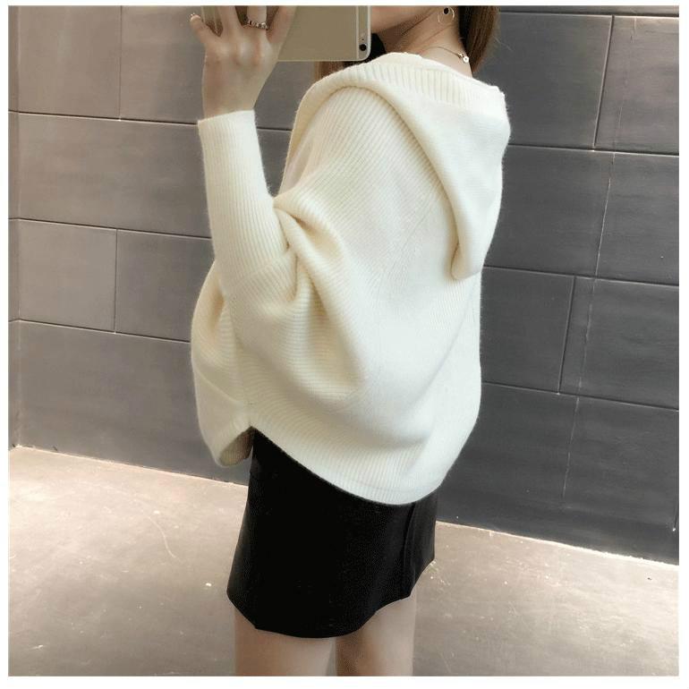 Knit Cardigan Sweater Women Cardigan Sweater Short Coat Sweater Women Loose Hooded