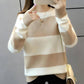 Women's Sweaters College Wind Candy Contrast Striped Sweater Female Korean Harajuku Clothing
