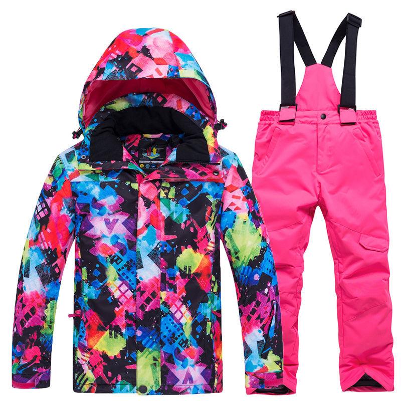 Children's Ski Clothing Suit Outdoor Windproof and Waterproof Two-piece Sportswear Windproof Wear-resistant Tooling Snowboard Suit
