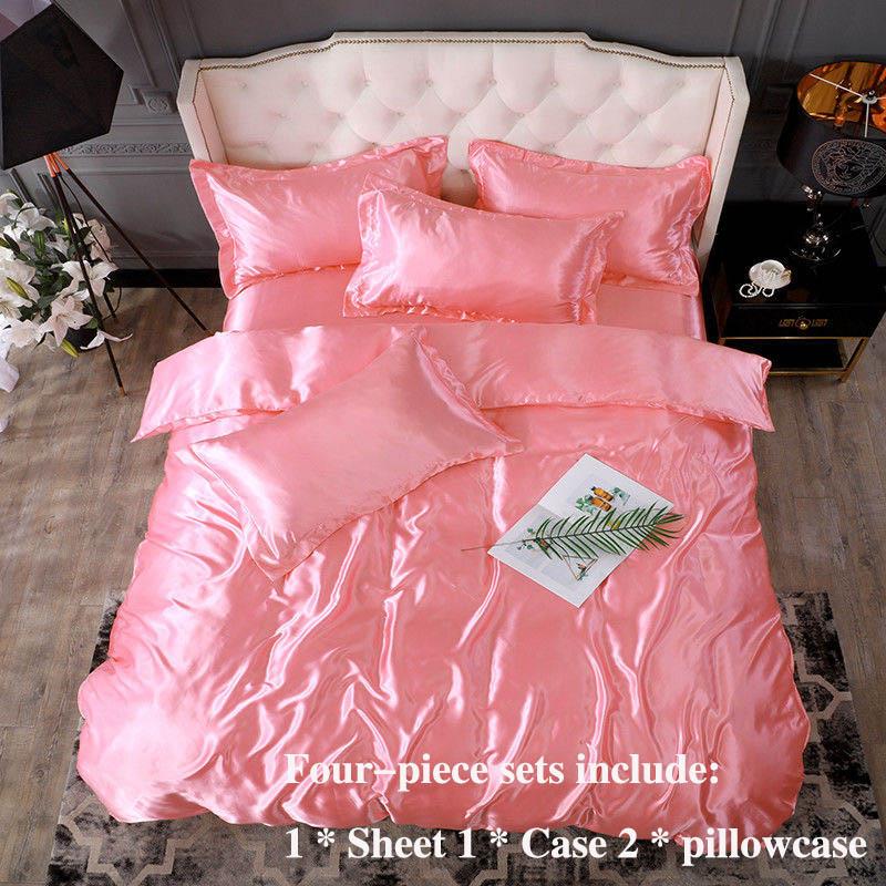 Ice Silk Four-sector Four Seasons Universal Bedding Simple Silk Clothing Skin Naked 1.8 M 2 Meter Bed Bedding Set