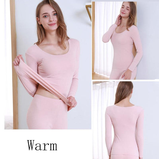 Women Plus Size Winter Autumn Thermal Underwear Thicken Windproof Comfortable Soft Lining Long O-neck Female Tight Suit Sleeve High Elasticity Slim