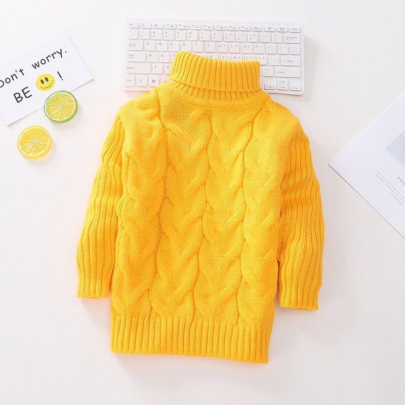 Autumn Winter Children's Sweaters Boys' Round Neck Sweaters Girls' Thickened Bottoming Pullovers Baby Turtleneck Sweaters