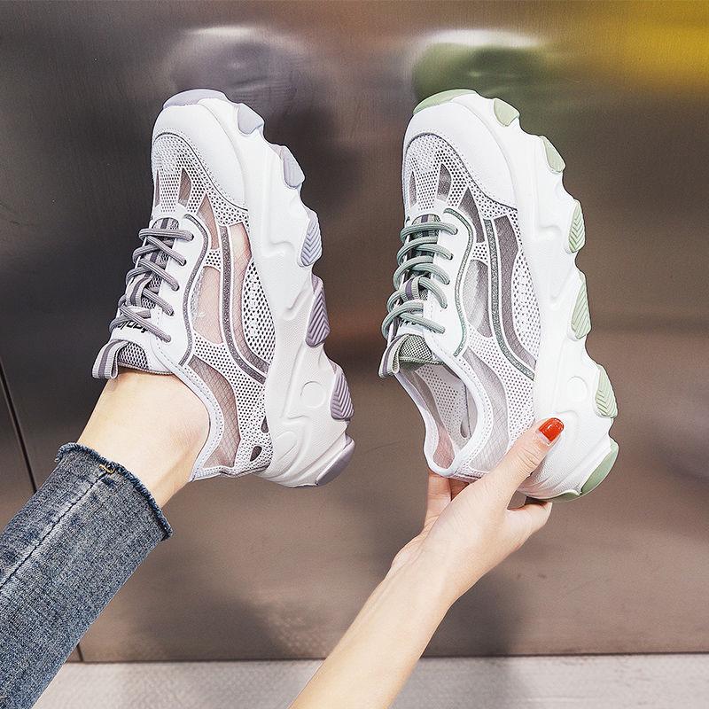 Sneaker Shoes Women Platform Shoes Summer White Wedges Sneakers Ladies Trainers Chunky Sneakers Women  Shoes