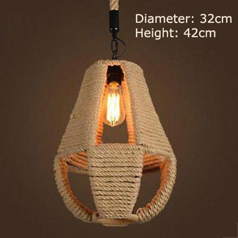 Nostalgic Retro Industrial Style Clothing Store Internet Cafe Bar Table Restaurant Shop Decorative Light  Hemp Rope Chandelier