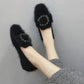 Peas Shoes Women Wild Furry Overshoes Women Casual Flat Single Shoes Furry Shoes Ladies Temperament Moccasin Shoes
