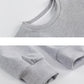 Blue Irregular Sweatshirts Women's Spring and Autumn Round Neck Pullover Short Top Design Sense