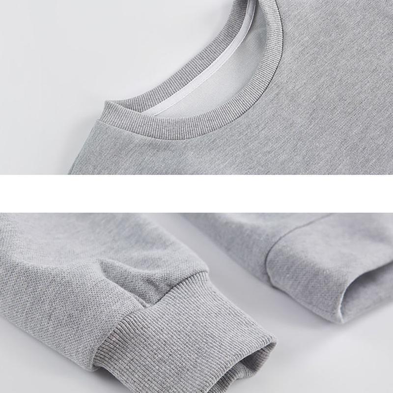Blue Irregular Sweatshirts Women's Spring and Autumn Round Neck Pullover Short Top Design Sense