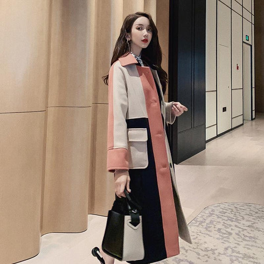 Coats Autumn Winter Women Casual Wool Blend Trench Coat Long Coat Women Wool Coat Cashmere Outerwear