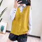 Autumn and Winter V-neck Cardigan Vest Loose College Style Knit Top Fashion Simple Female Jacket