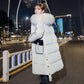 Thicken Warm Loose Waist Cotton-padded Coat Women's Mid-length Large Fur Collar Coat