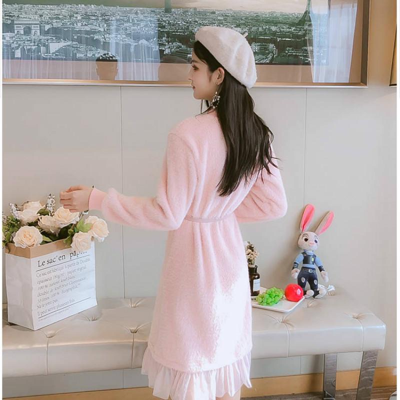 Pofulove plush dress female new Korean loose student plus size fairy net yarn bottoming skirt