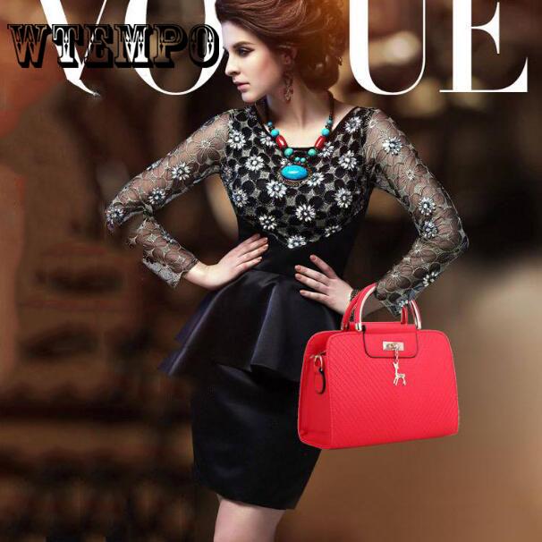 Female Deer Pendant Handbag Fashion Women Shoulder Bag Large Capacity Crossbody Messenger