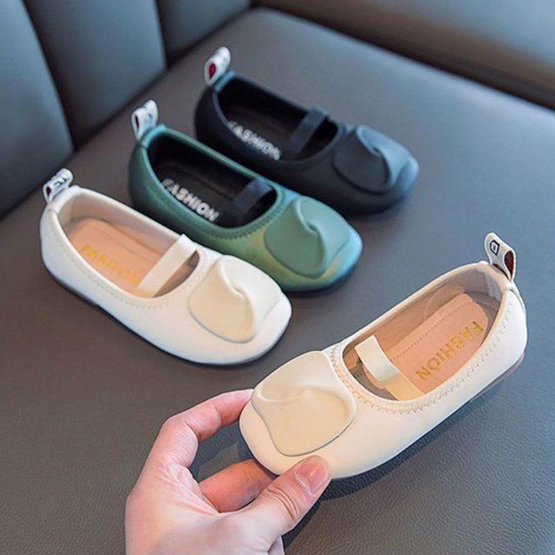 Kids Flat Shoes Children's Casual Sandals School Girls Princess Pu Leather Shoes Non-Slip Kids Retro  Soft Bottom Loafer