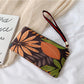 Women Clutches Printing Canvas Bag Portable Handbag Multi-Layer Wallets with Coin Pocket Zipper Purse