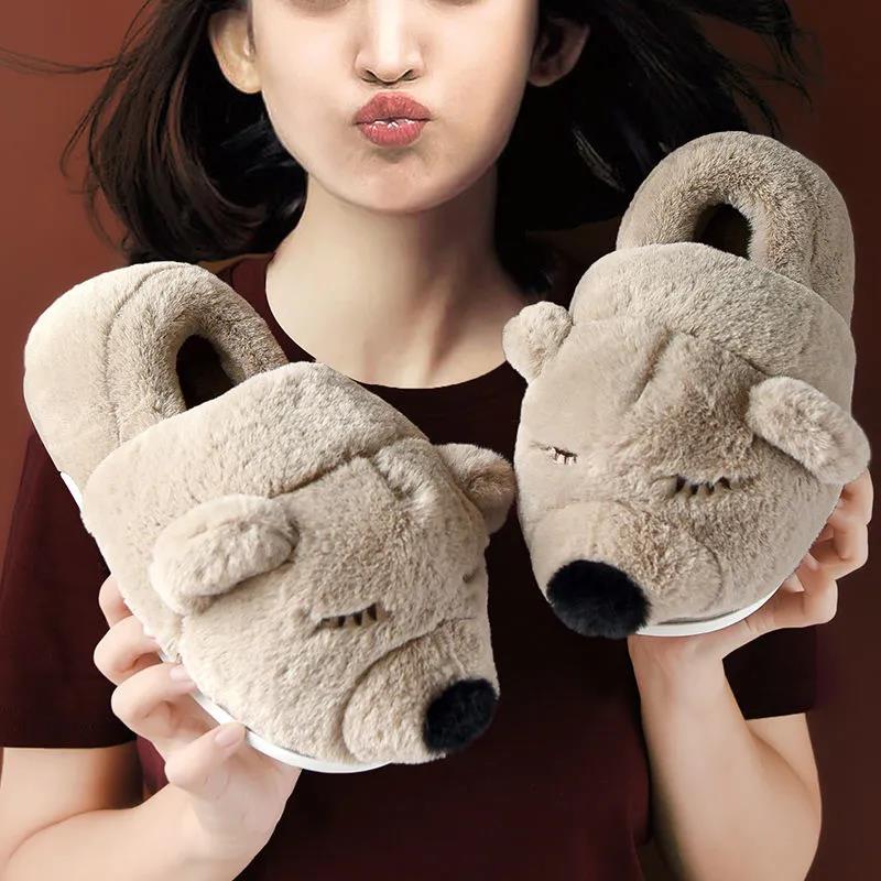 Autumn and Winter Indoor Cotton Slippers Bag and Non-slip Flat Shoes Essential for Home Leisure and Entertainment