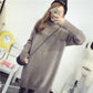 Winter Sweater Dress Women Casual Mid-length Raglan Sleeves Turtleneck Knit Pullovers Women